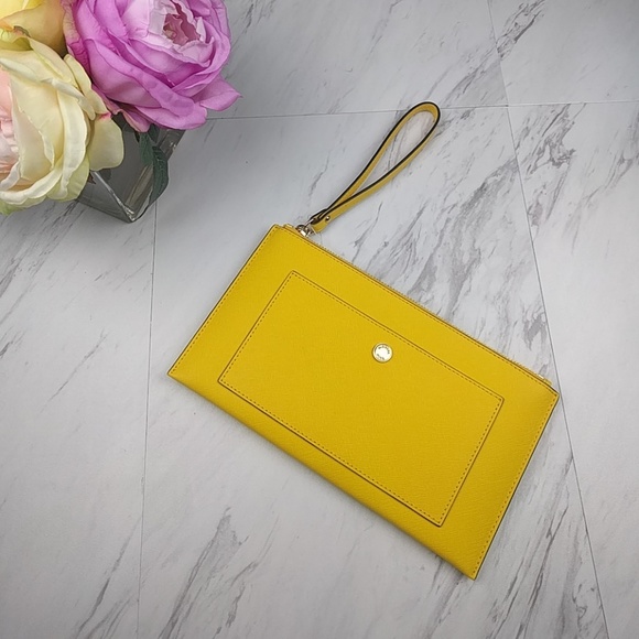 Michael Kors Handbags - Michael Kors Greenwich Yellow Clutch